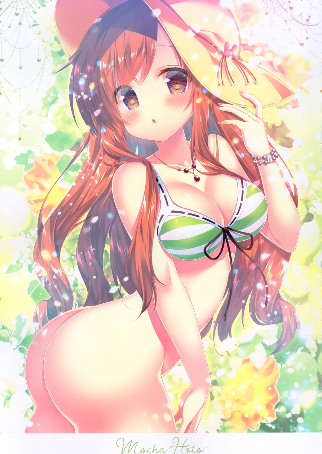 ass bikini bottomless gochuumon_wa_usagi_desu_ka? hachimitsu_shoujo hoto_mocha mitsumomo_mamu swimsuits