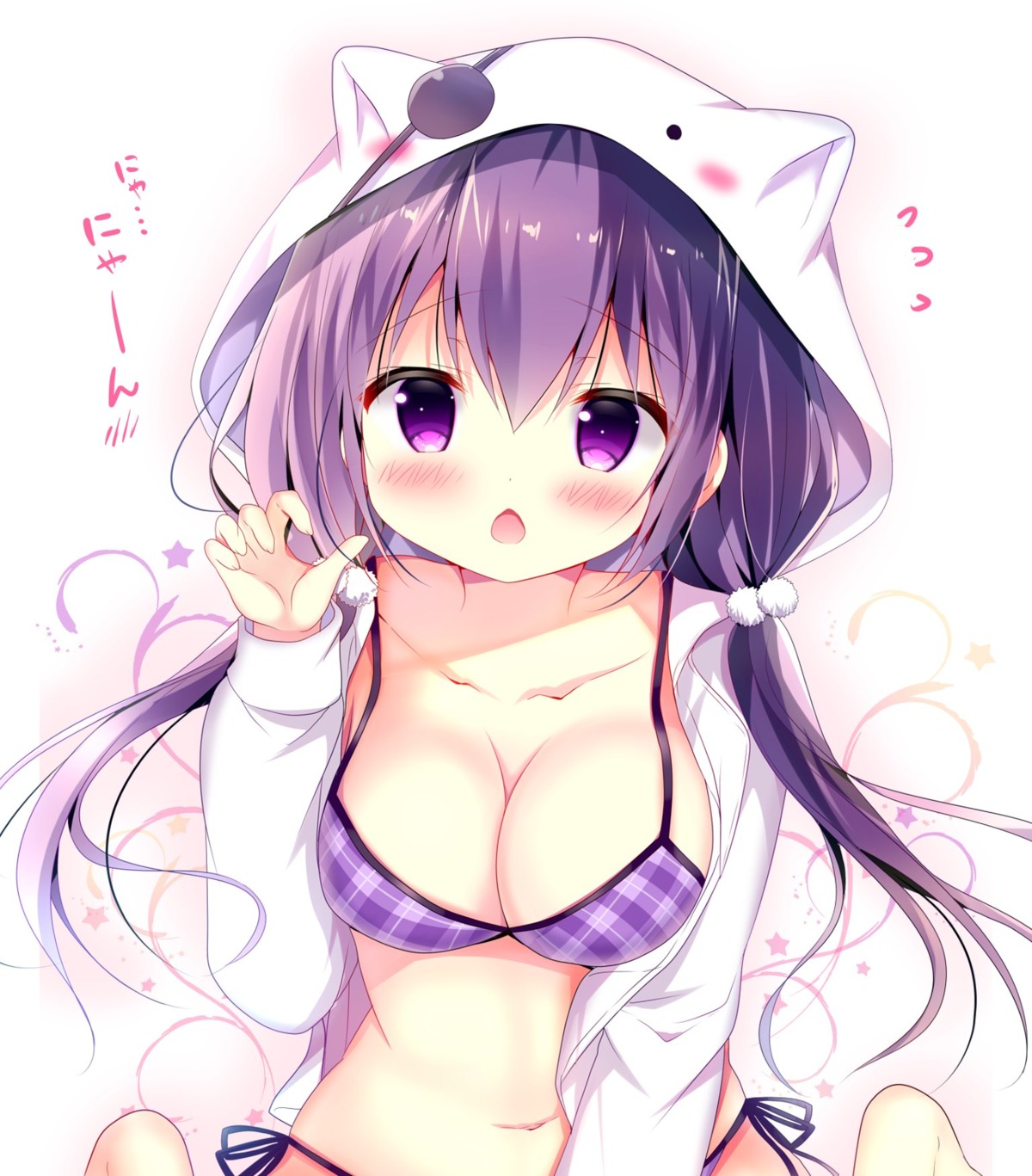 azumi_kazuki bikini cleavage gochuumon_wa_usagi_desu_ka? open_shirt swimsuits tedeza_rize