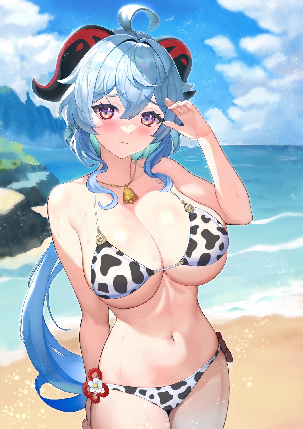 bikini ganyu genshin_impact horns manple0201 swimsuits