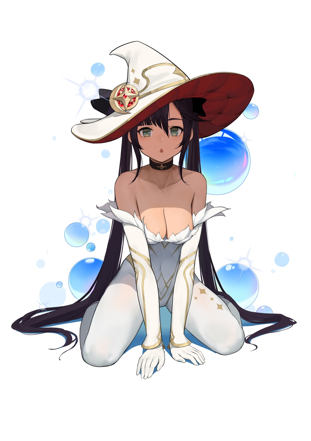 genshin_impact leotard mona_megistus no_bra pantyhose witch wu_yue_[vulpes]