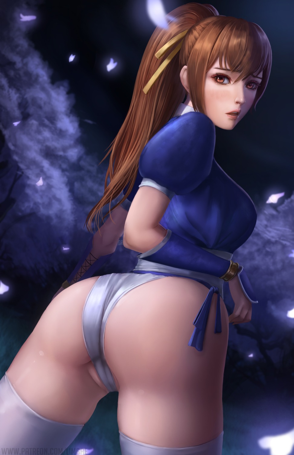 ass cameltoe dead_or_alive fundoshi japanese_clothes kasumi limgae thighhighs