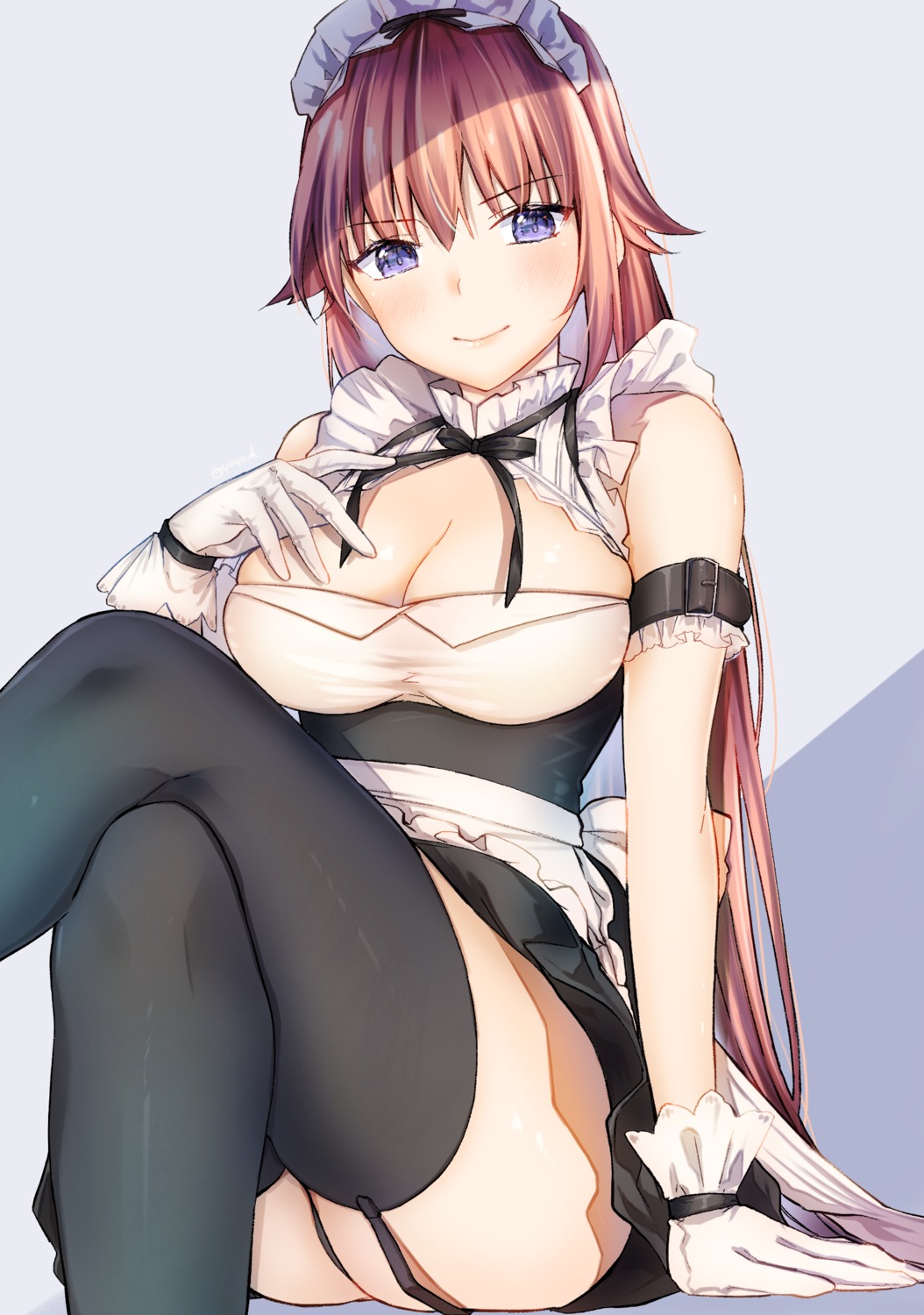 maid pantsu skirt_lift stockings thighhighs thong yu_yu