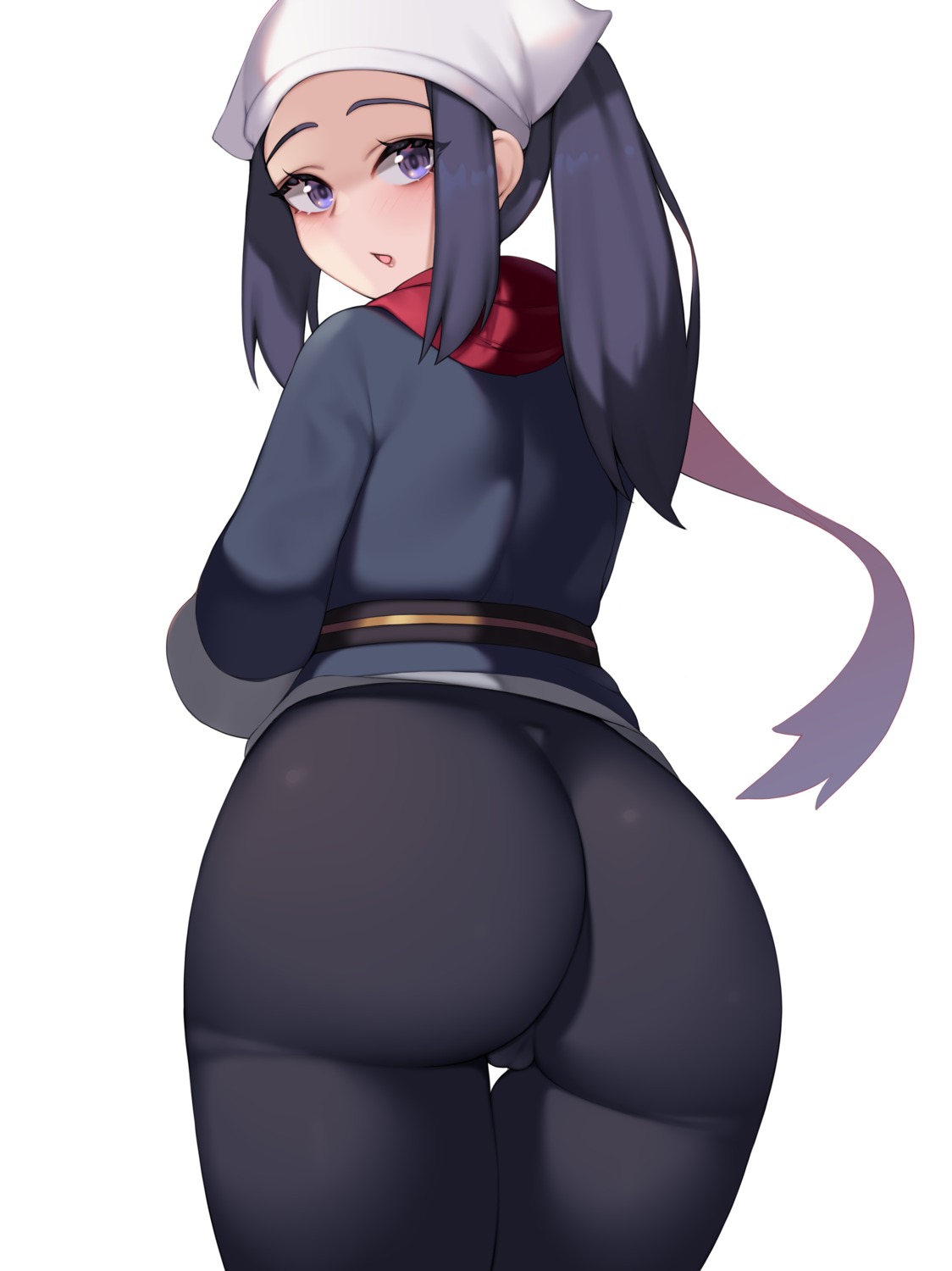 akari_(pokemon) ass cameltoe japanese_clothes kuavera pantyhose pokemon pokemon_legends_arceus