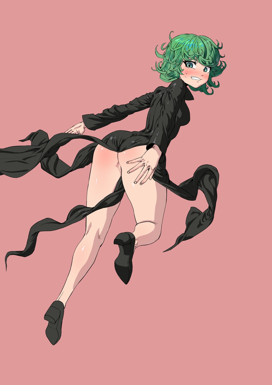 ass dress heels mr_tangsuyuk nopan one_punch_man pussy skirt_lift tatsumaki_(one_punch_man)