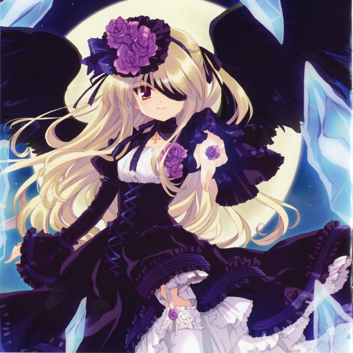 cropme eyepatch gothic_lolita lolita_fashion ohara_tometa stockings thighhighs wings