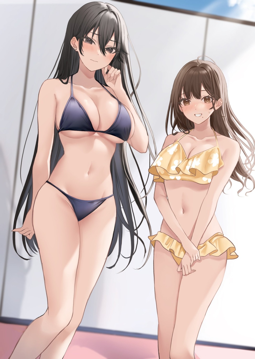 bikini hamu_(plot_sy) shimizu_kei swimsuits tonari_no_seki_no_yankee_shimizu-san_ga_kami_wo_kuroku_somete_kita