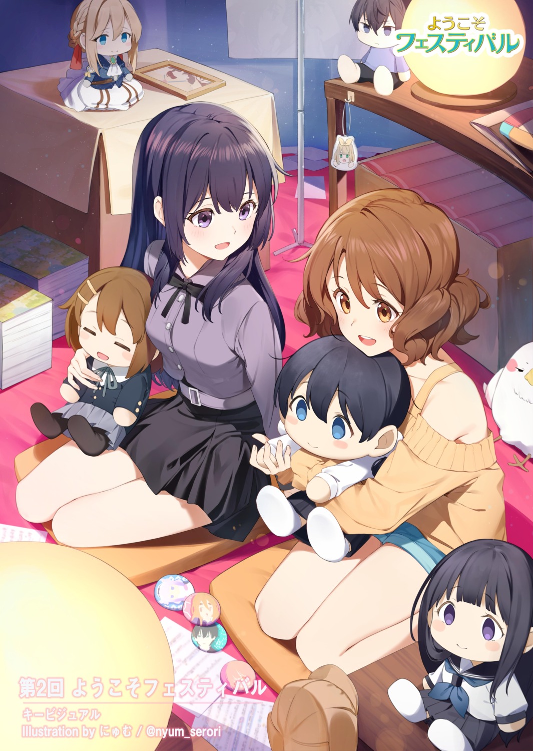 chibi chitanda_eru crossover dera_mochimazzi dress hibike!_euphonium hirasawa_yui hyouka k-on! kitashirakawa_tamako kousaka_reina nyum oumae_kumiko seifuku sweater tamako_market violet_evergarden violet_evergarden_(character) yoshikawa_yuuko