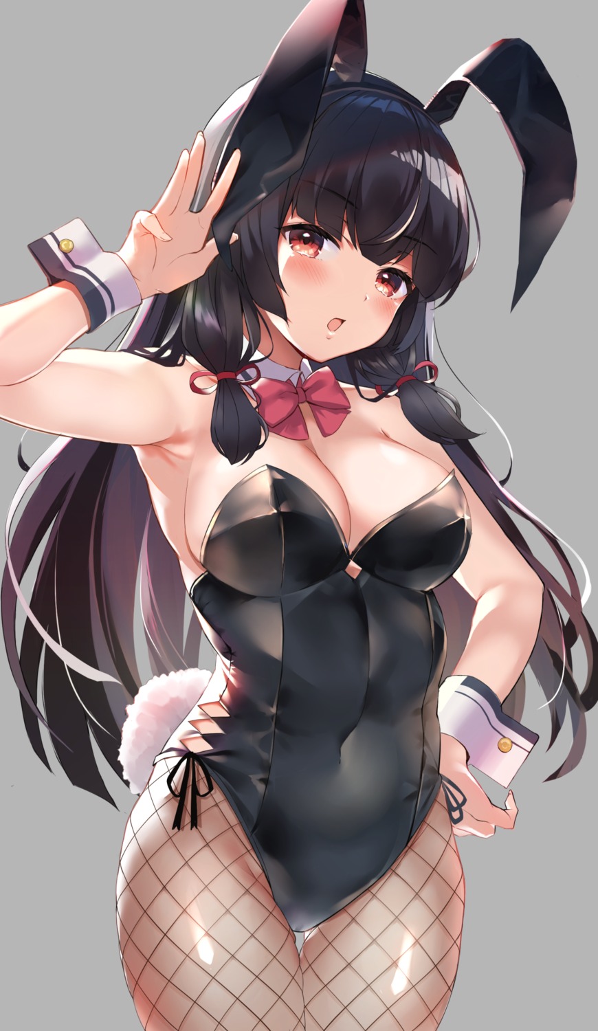 animal_ears bunny_ears bunny_girl cameltoe cleavage fishnets isokaze_(kancolle) kantai_collection monoto no_bra tail