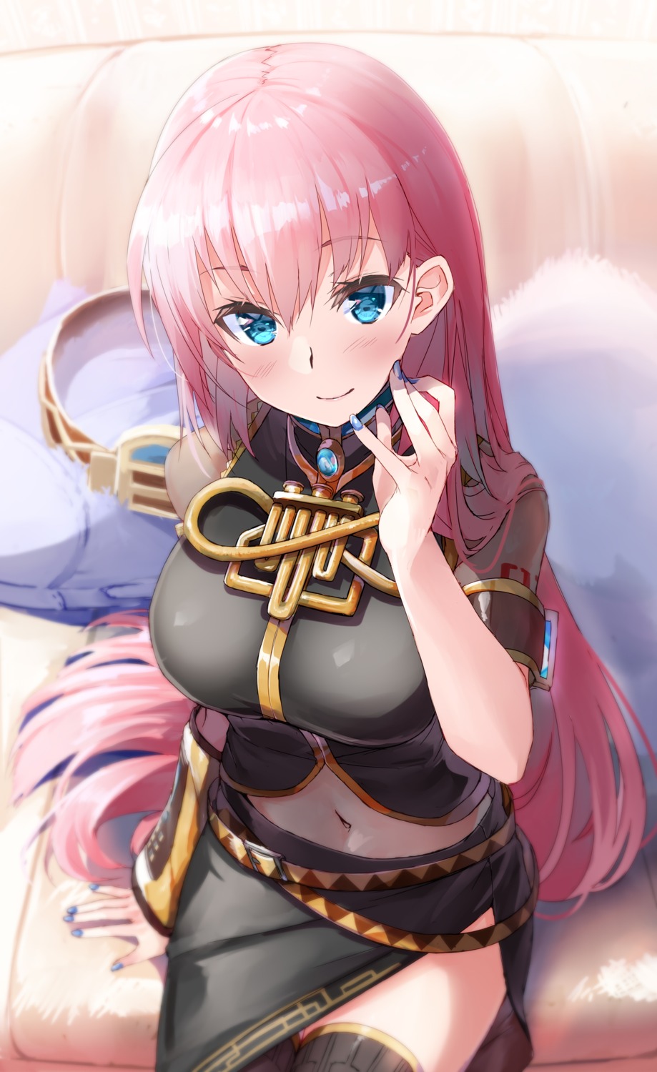 daidou_(demitasse) headphones megurine_luka thighhighs vocaloid