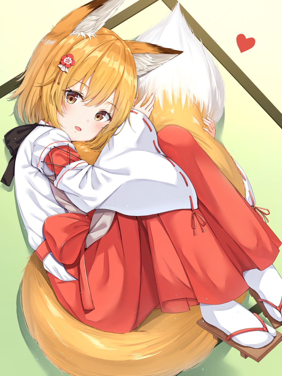 animal_ears kitsune miko senko-san sewayaki_kitsune_no_senko-san tail xue_lu