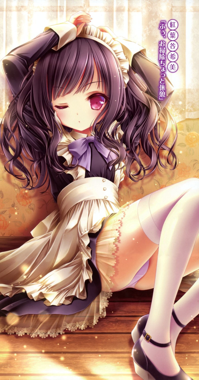 heels maid momijidani_nozomi pantsu see_through tenshi_no_three_piece! thighhighs tinkle