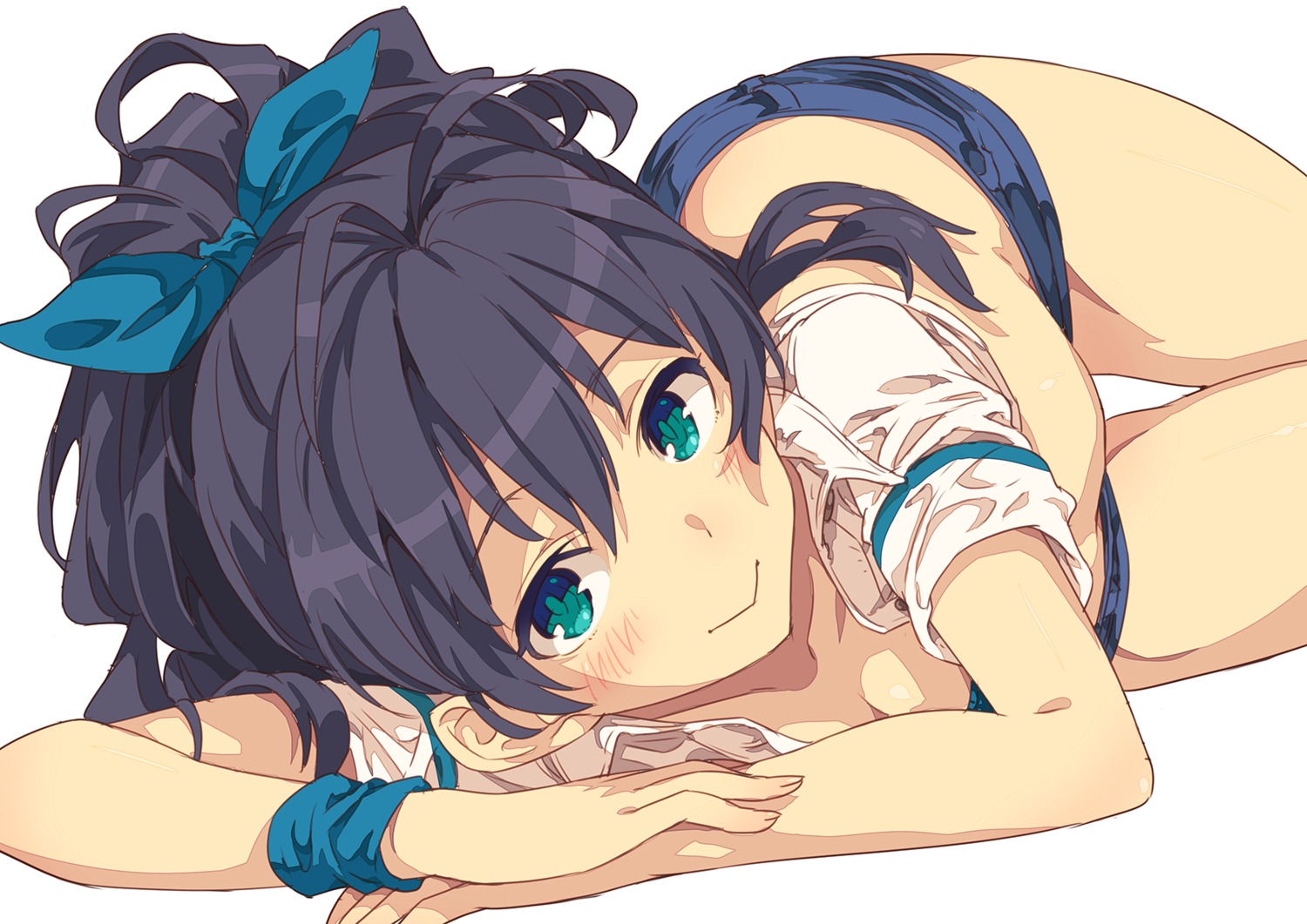 cleavage ganaha_hibiki narumi_arata open_shirt the_idolm@ster