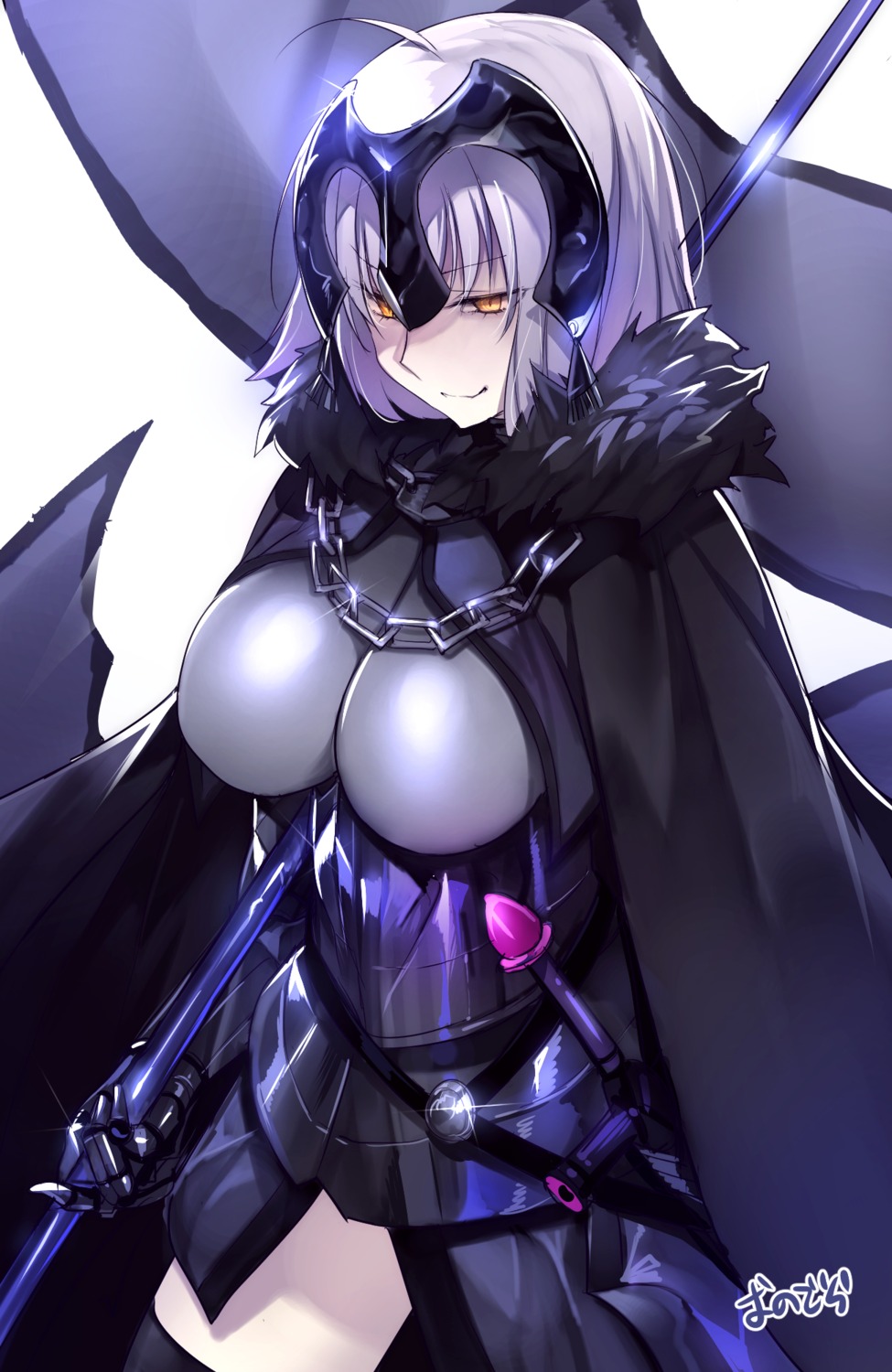 armor fate/grand_order jeanne_d'arc jeanne_d'arc_(alter)_(fate) onodera thighhighs weapon