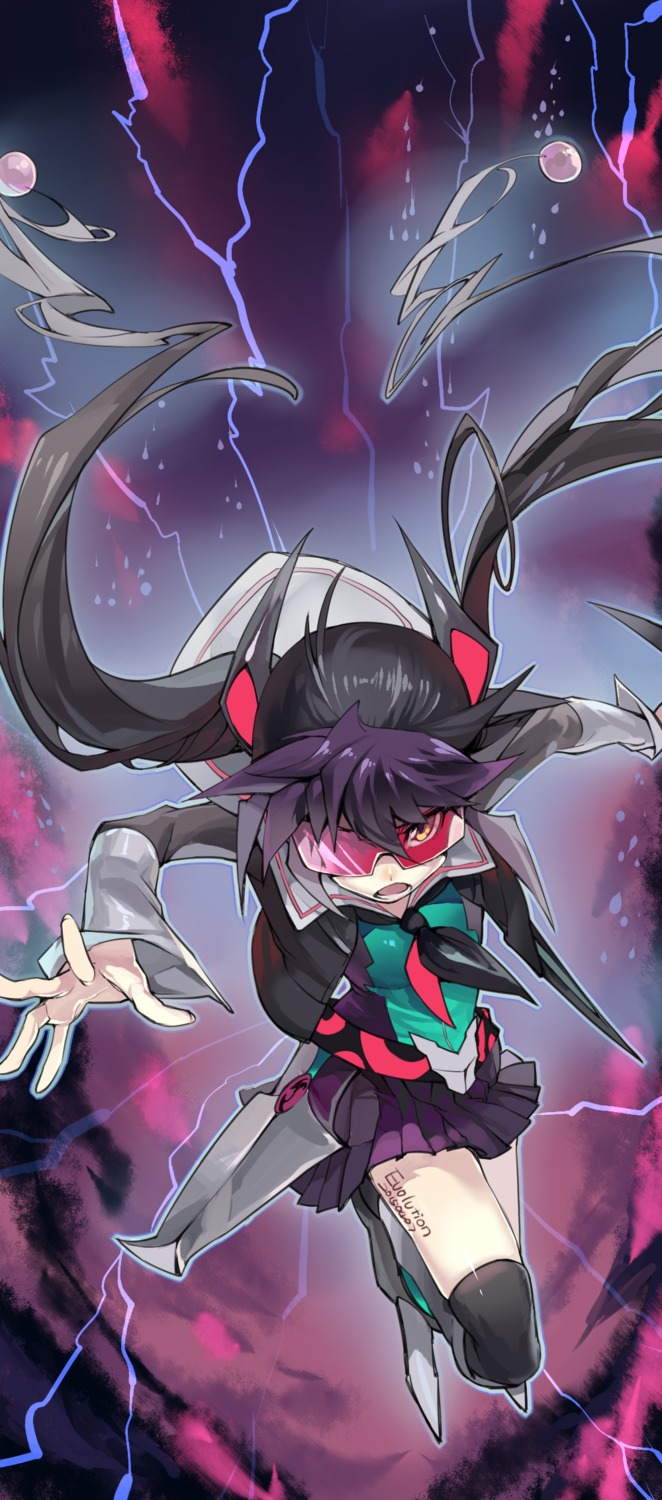 anthropomorphization dark_rebellion_xyz_dragon ege seifuku thighhighs weapon yugioh yugioh_arc-v