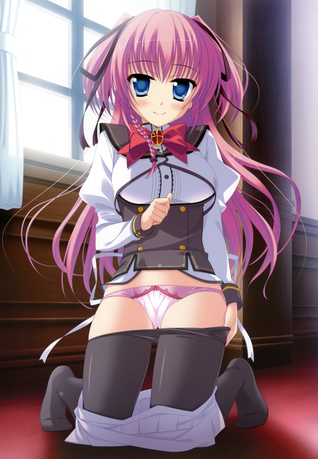 fixed moonstone pantsu pantyhose princess_evangile rousenin_rise seifuku undressing yamakaze_ran