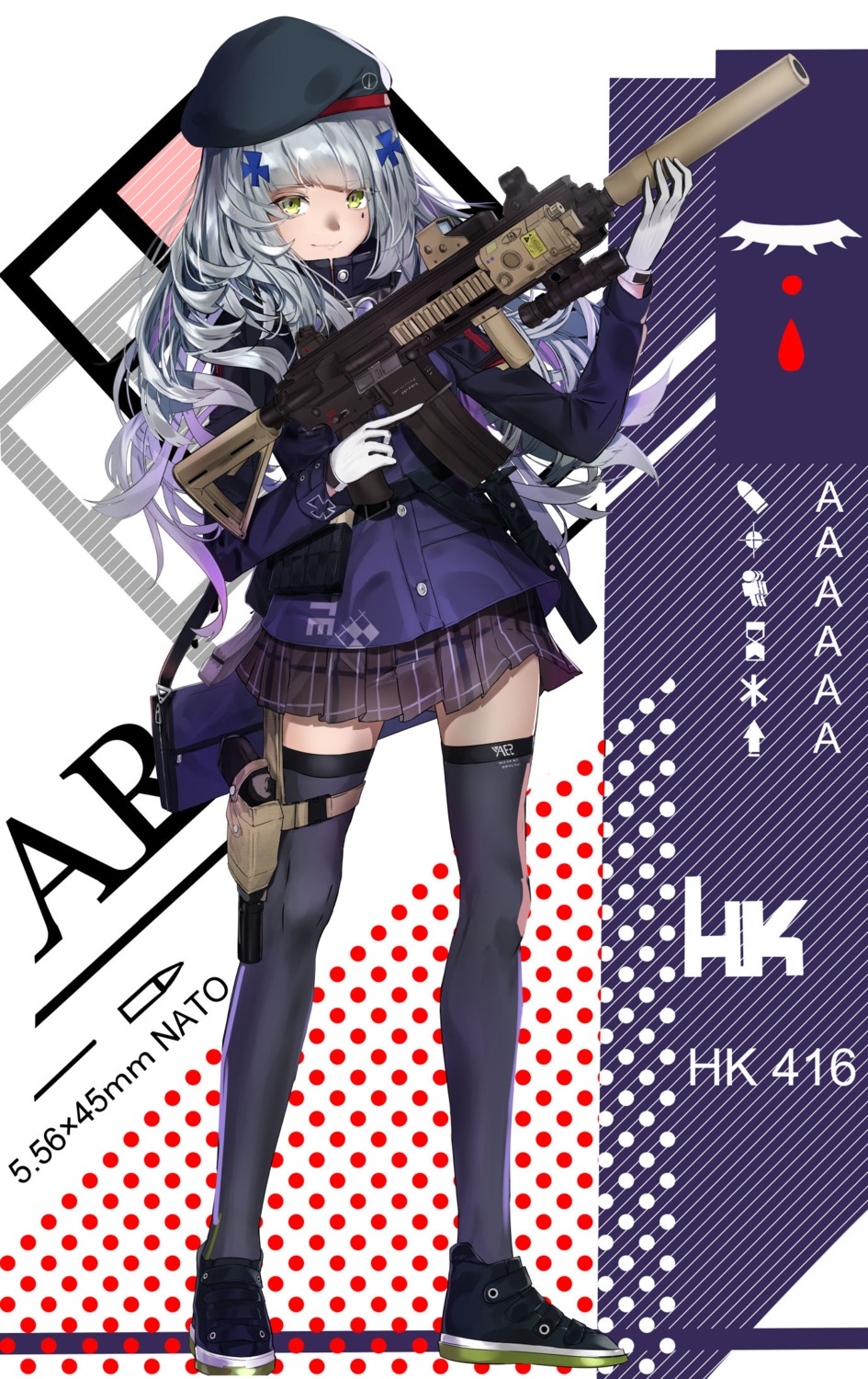 girls_frontline gun hk416_(girls_frontline) pirapira3510 thighhighs