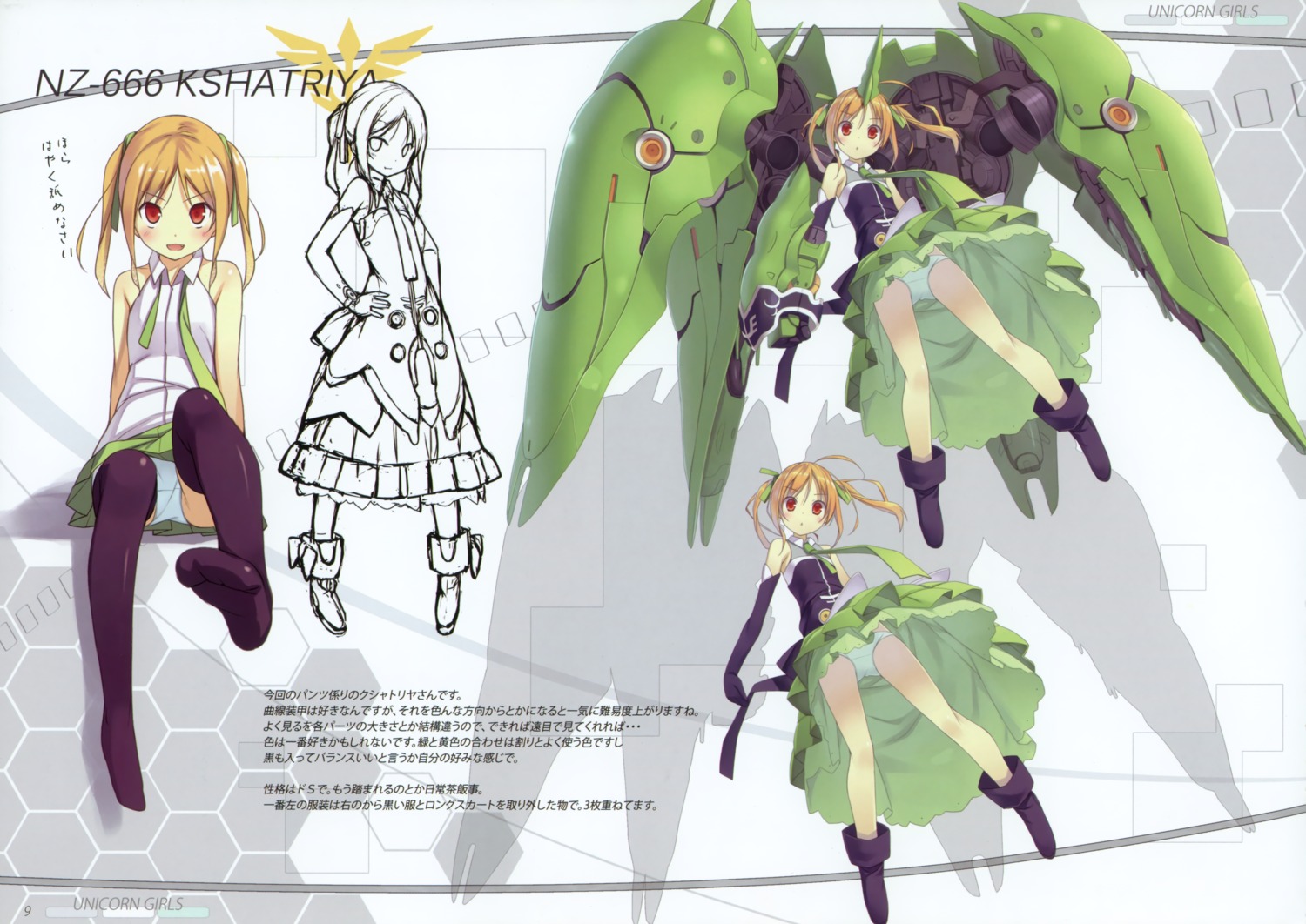 asahiage character_design gundam gundam_unicorn mecha_musume pantsu poco thighhighs