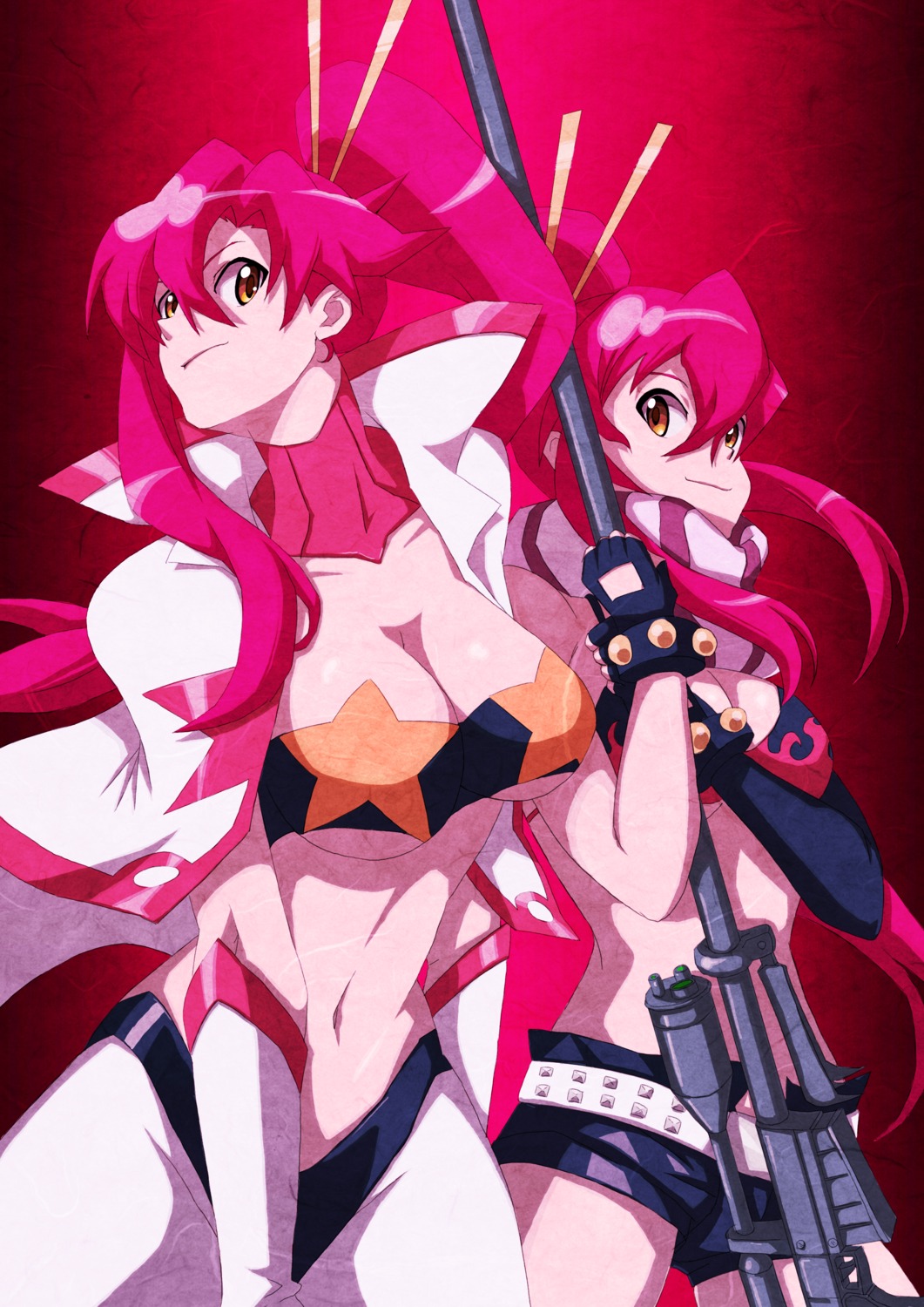 bikini_top cleavage gun p_p_p_s swimsuits tengen_toppa_gurren_lagann thighhighs yoko