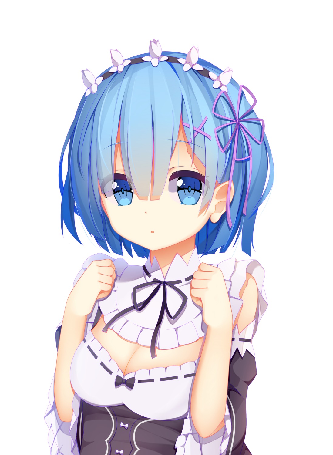 cleavage jyt maid re_zero_kara_hajimeru_isekai_seikatsu rem_(re_zero)