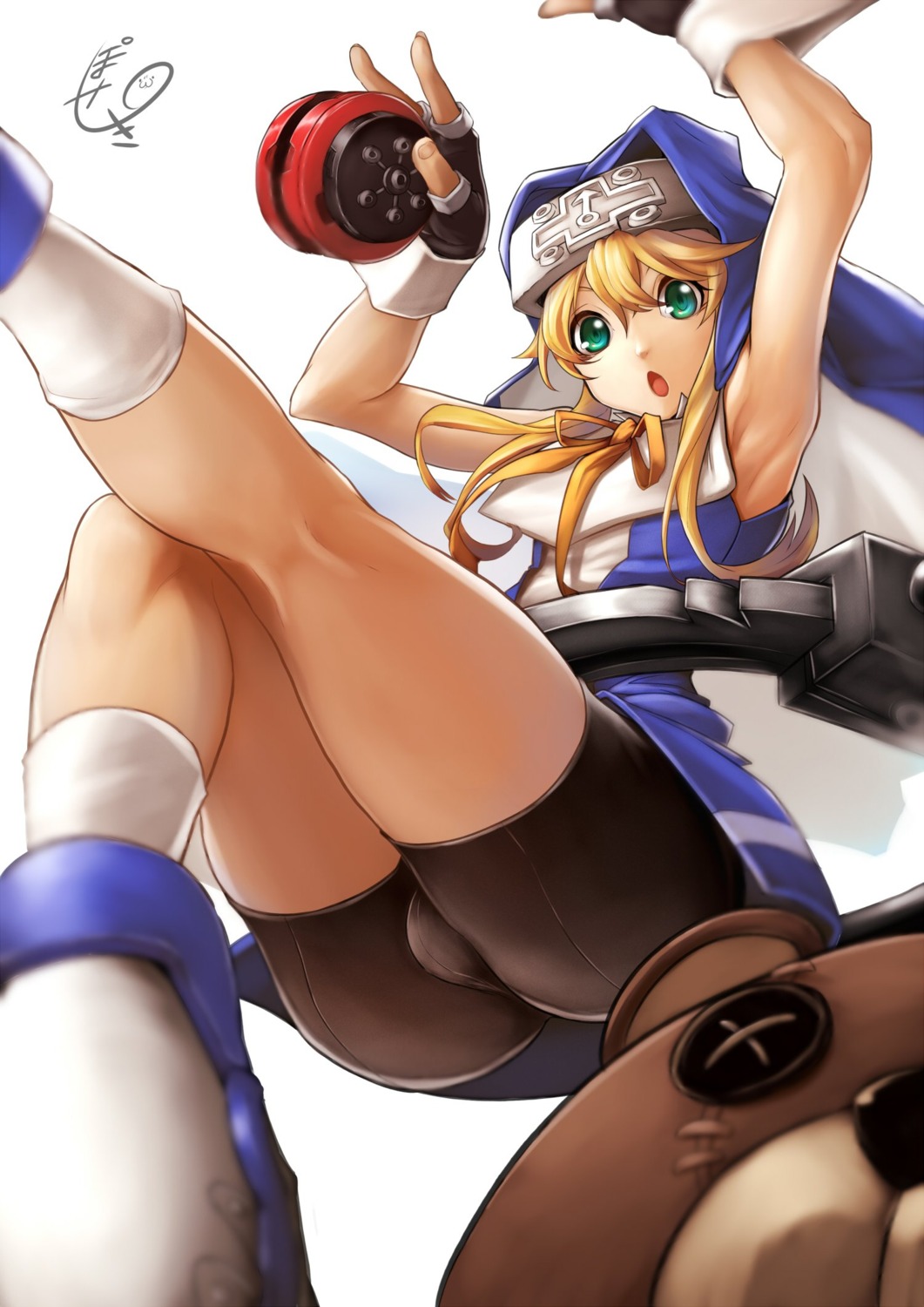 bike_shorts bridget_(guilty_gear) guilty_gear poseki trap