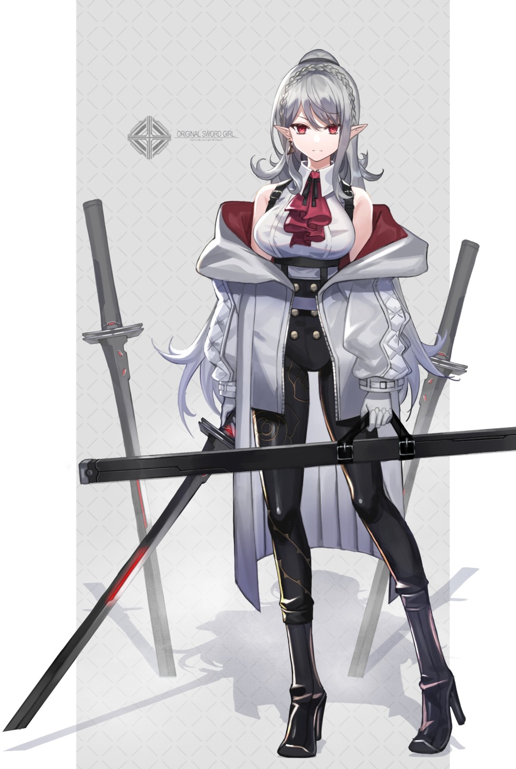 amahara_subaru duplicate heels pointy_ears sword