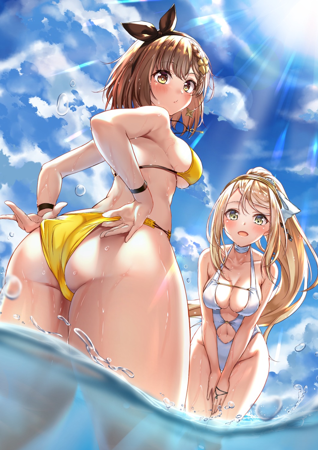 ass atelier atelier_ryza atelier_ryza_2 bikini cameltoe klaudia_valentz meri-san reisalin_stout swimsuits wet