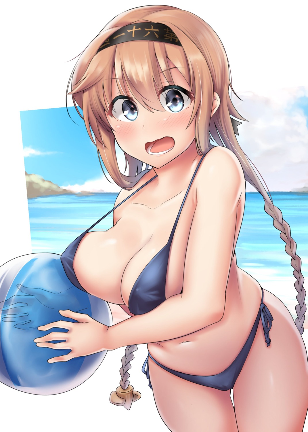 bikini cameltoe erect_nipples kantai_collection kiritto swimsuits teruzuki_(kancolle)