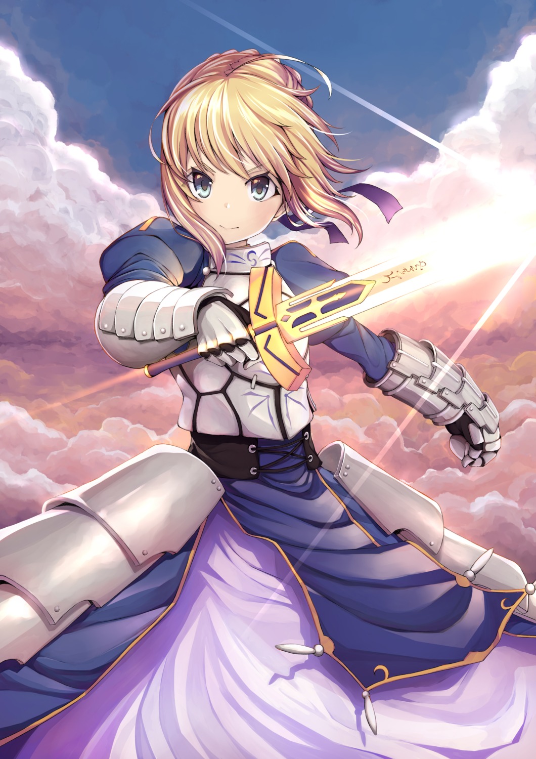 armor dress fate/stay_night hachiroku_(hatirokusann86) saber sword type-moon