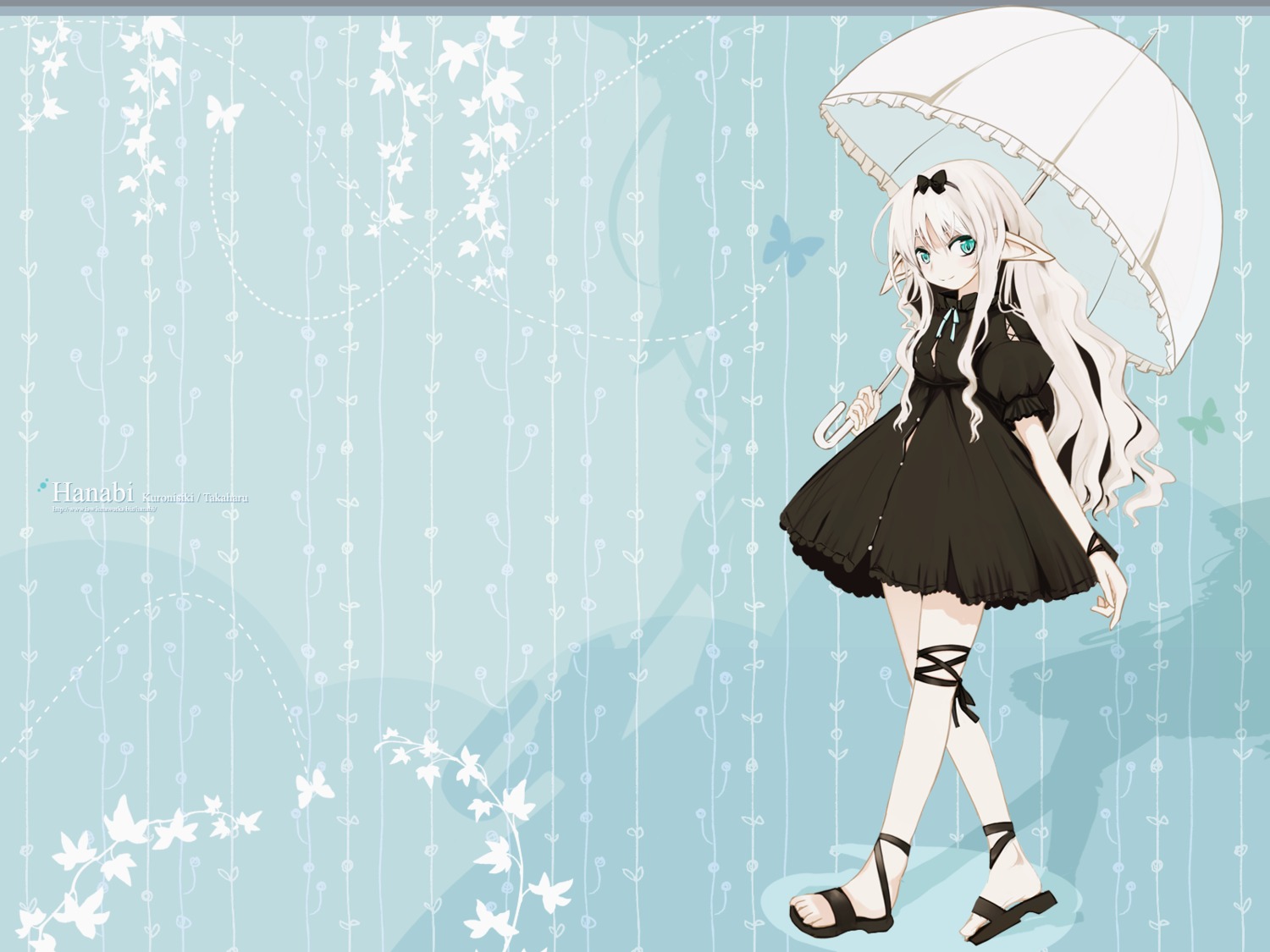 dress elf i.s.w pointy_ears takaharu umbrella wallpaper