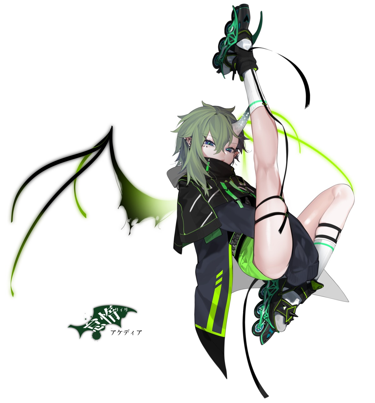 garter heels horns ohisashiburi pointy_ears wings