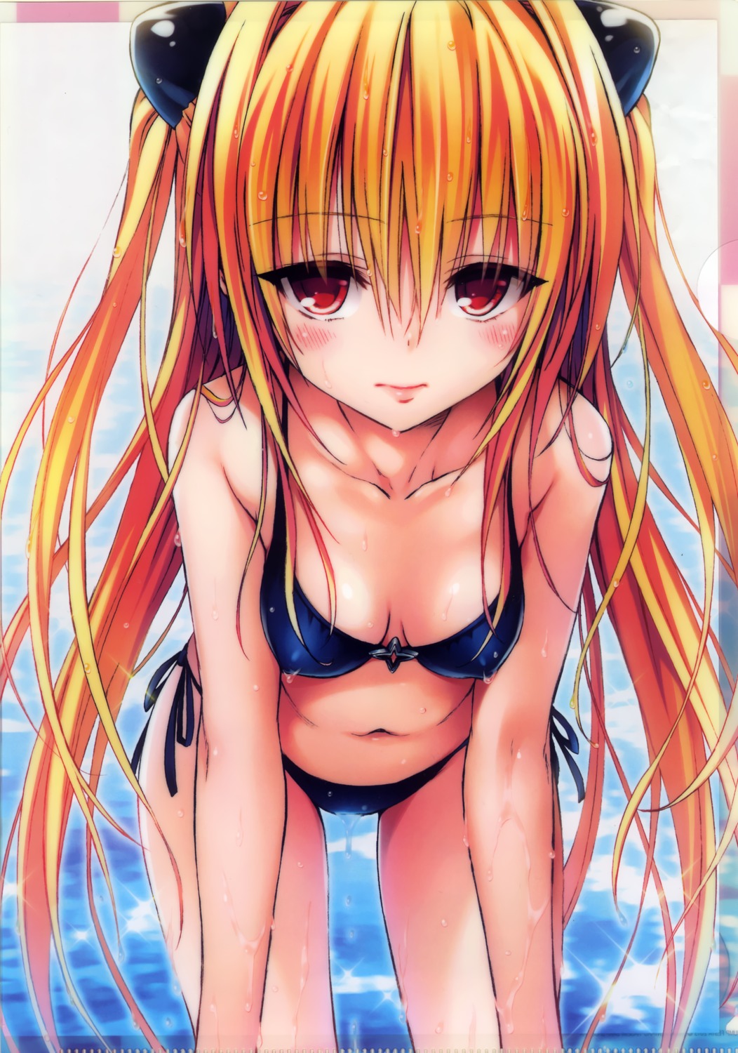 bikini cleavage erect_nipples golden_darkness swimsuits to_love_ru wet yabuki_kentarou