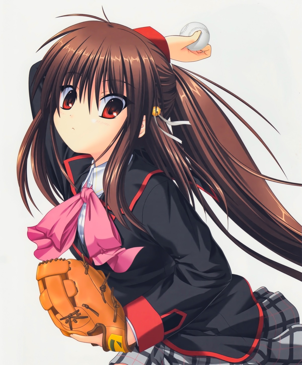 baseball key little_busters! na-ga natsume_rin seifuku