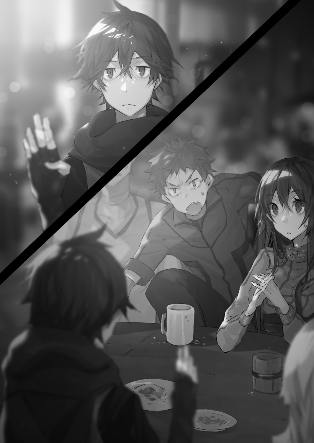 hai_to_gensou_no_grimgar monochrome shirai_eiri