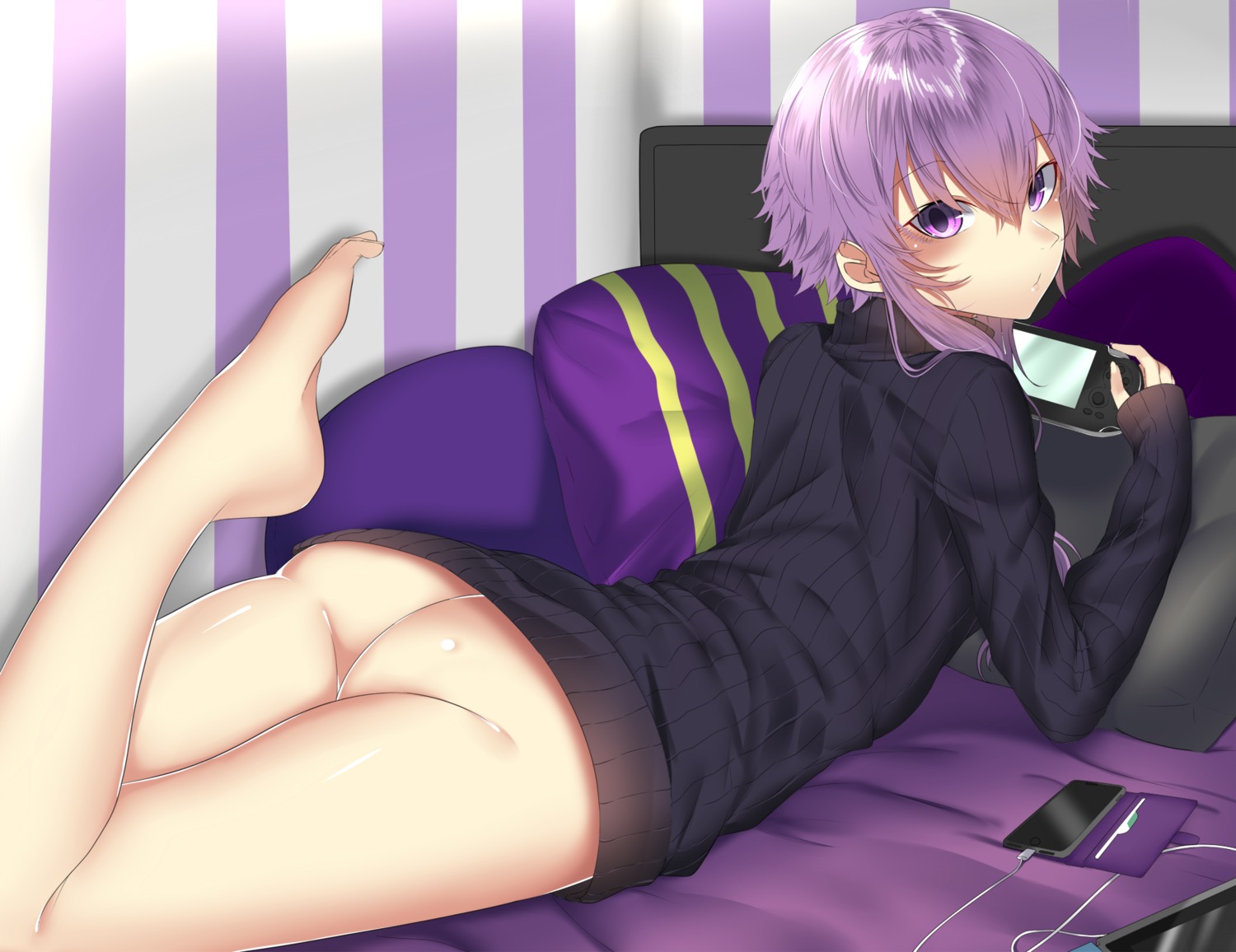 ass bottomless feet onineko-chan sweater voiceroid yuzuki_yukari