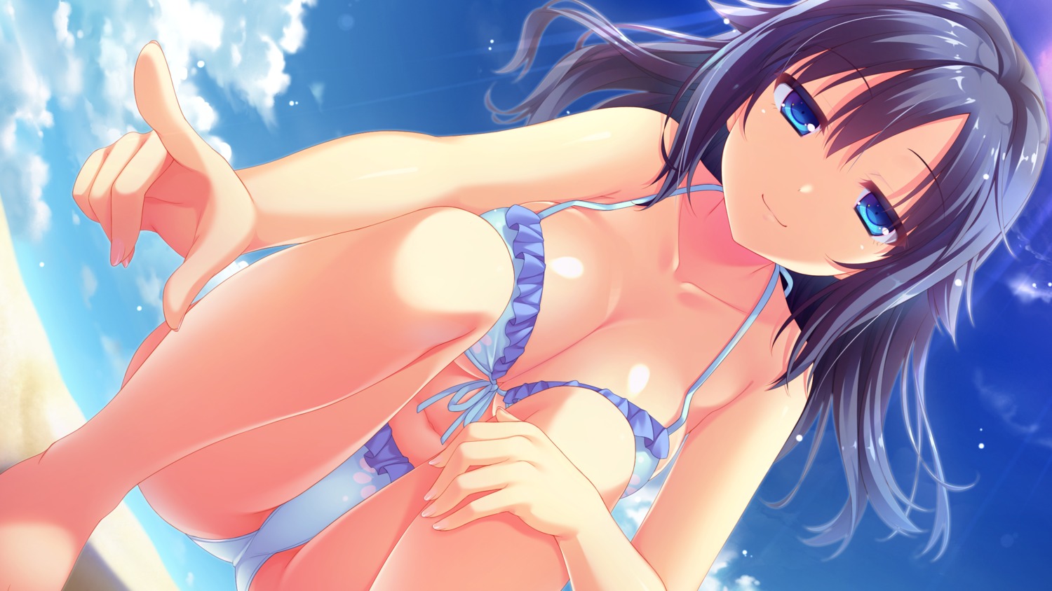 bikini chuablesoft cleavage game_cg goshogawara_yuuki k-ko swimsuits watashi_ga_suki_nara_"suki"_tte_itte!