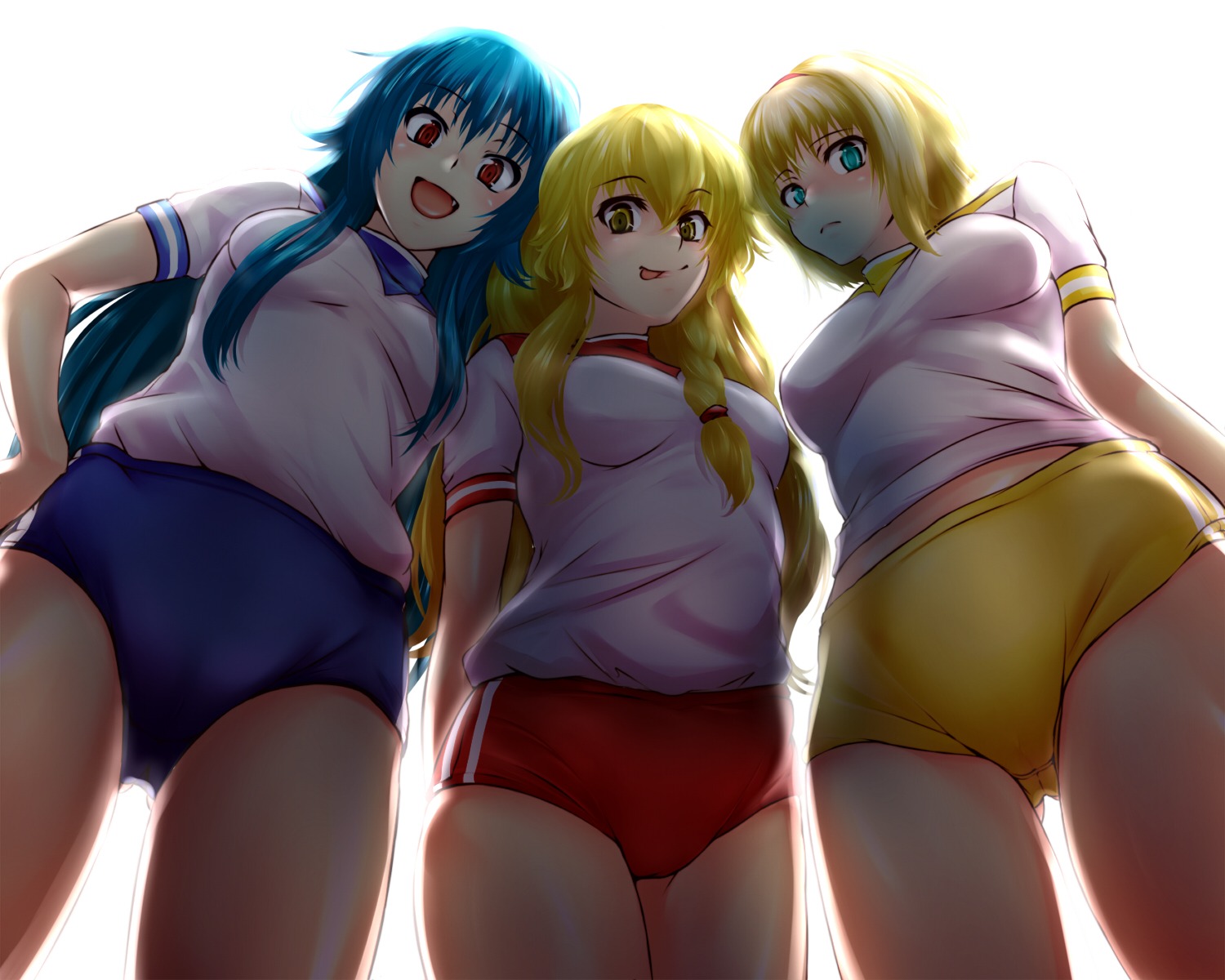 alice_margatroid buruma cameltoe gym_uniform hinanawi_tenshi k2isu kirisame_marisa touhou