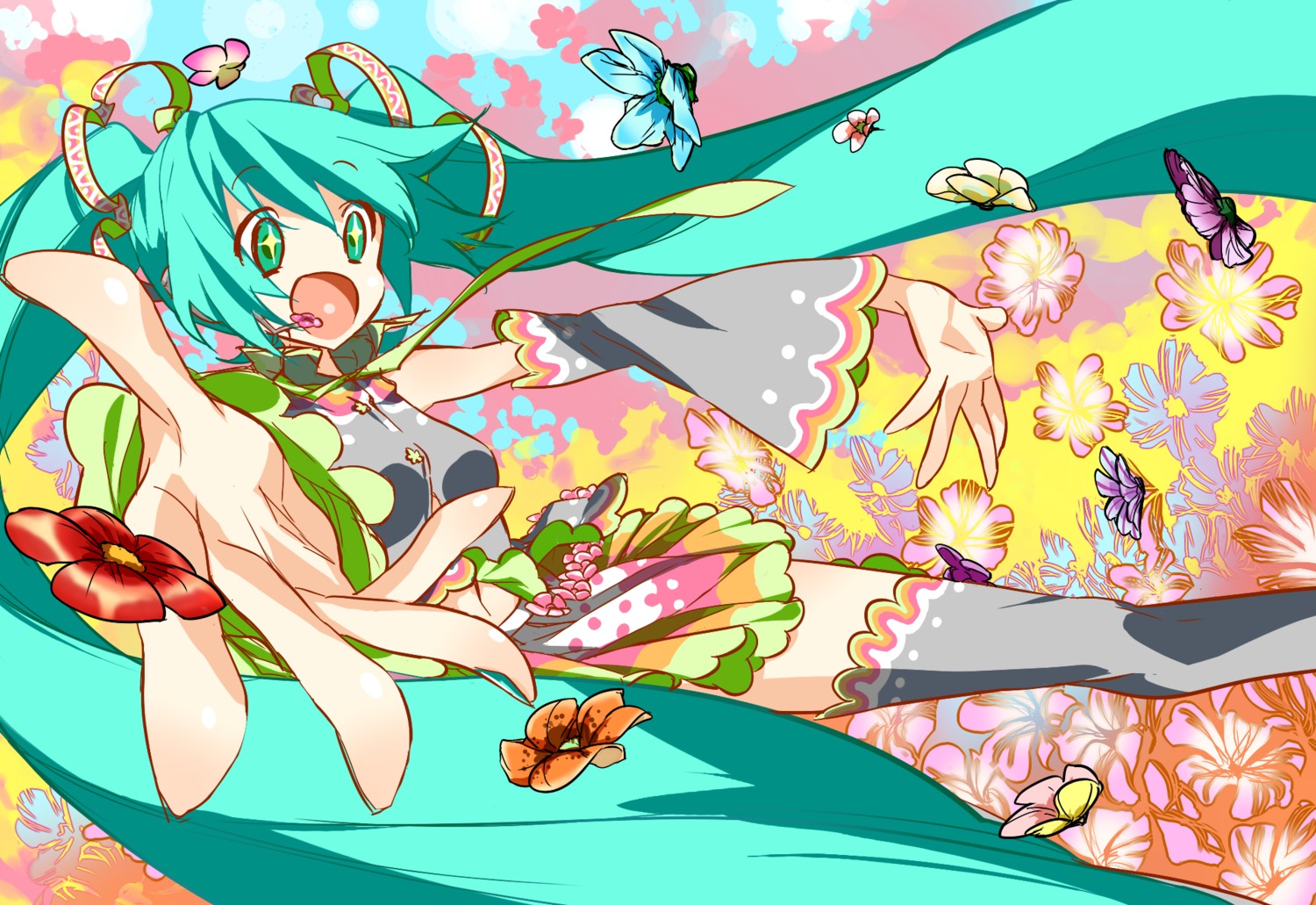 hatsune_miku maetaku thighhighs vocaloid