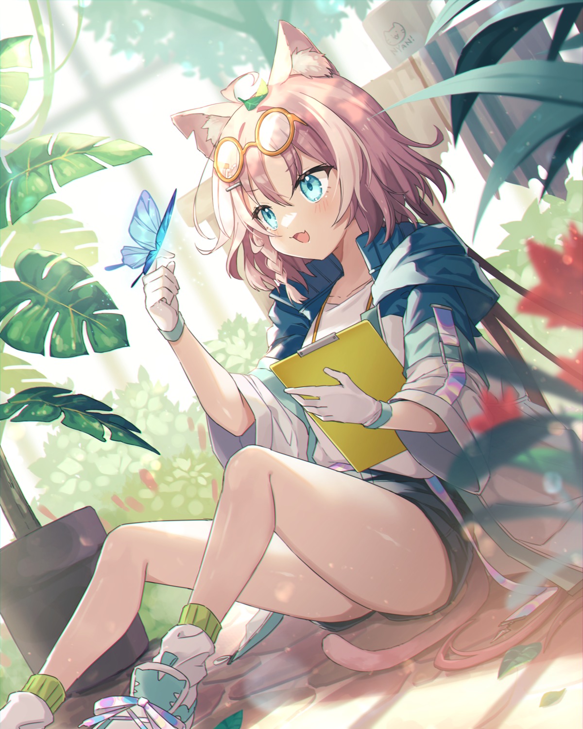 animal_ears megane nekomimi saiki_komari tail