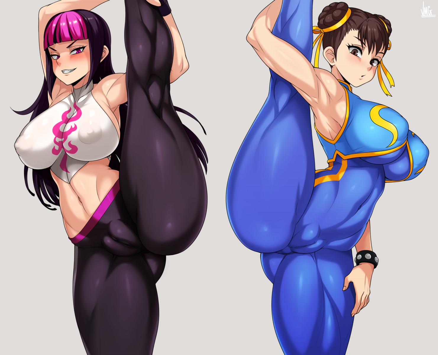 bodysuit cameltoe chun_li erect_nipples han_juri jmg no_bra street_fighter