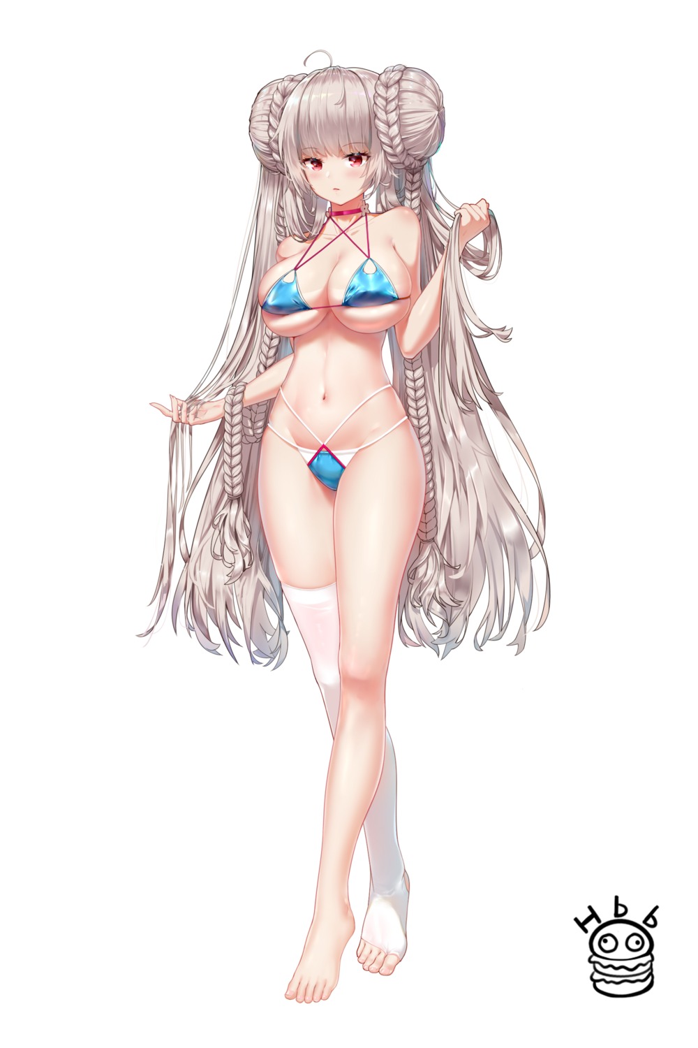 azur_lane bikini erect_nipples formidable_(azur_lane) hbb swimsuits thighhighs