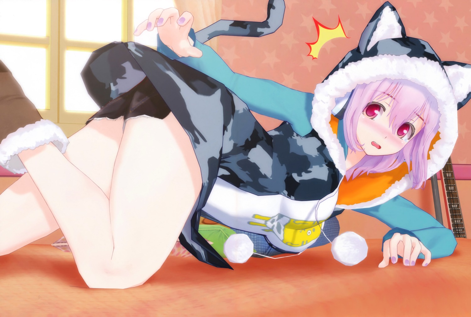 animal_ears cg headphones nekomimi sonico super_sonico tail tsuji_santa