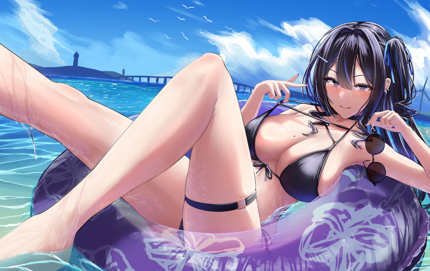 bikini garter megane silver_bullet_(ecc12_8) swimsuits thong undressing wet