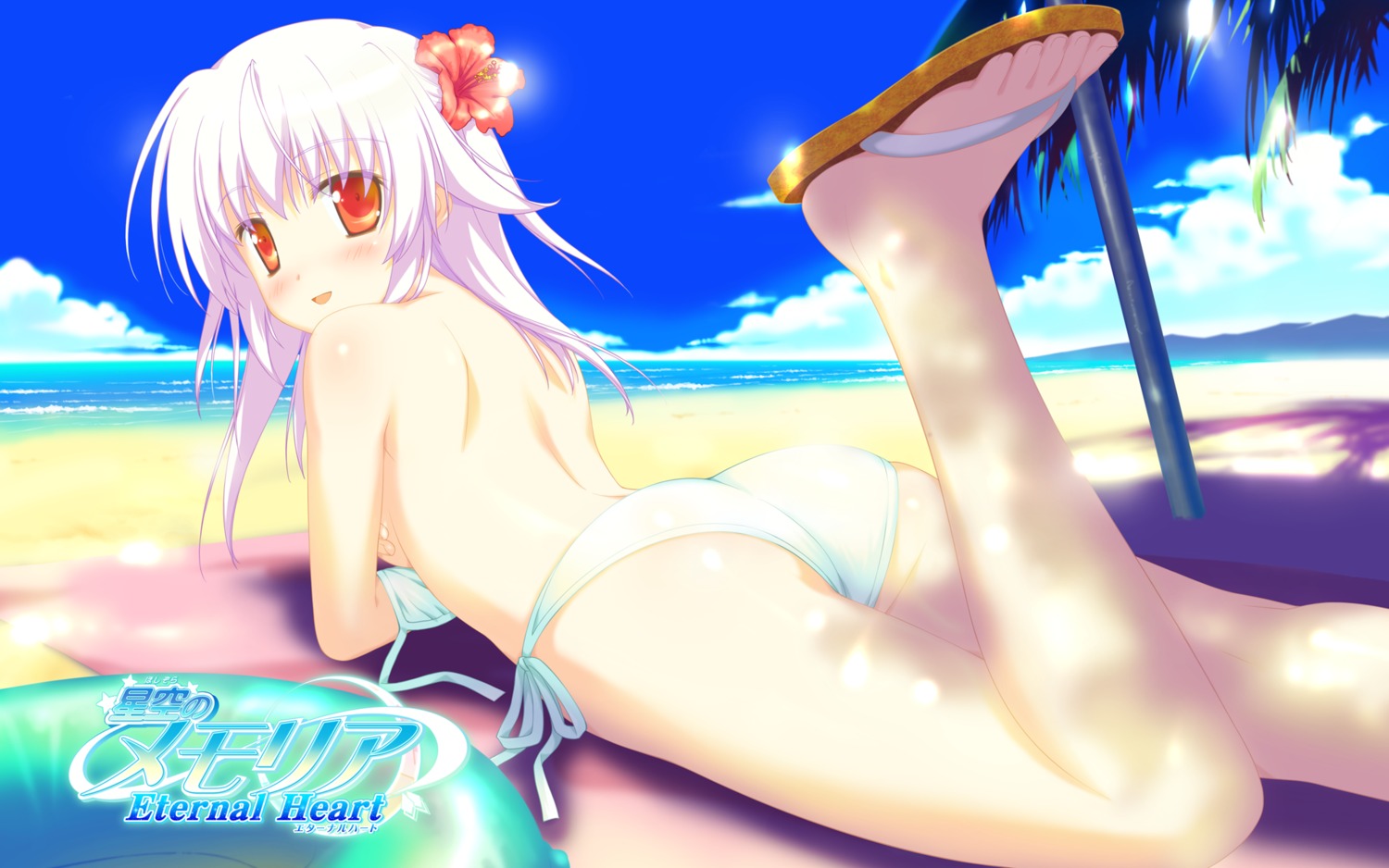 ass bikini hoshizora_no_memoria ototsu_yume shida_kazuhiro swimsuits topless wallpaper