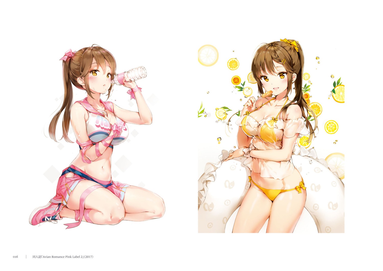 anmi cheerleader cleavage megane_shoujo see_through swimsuits wet