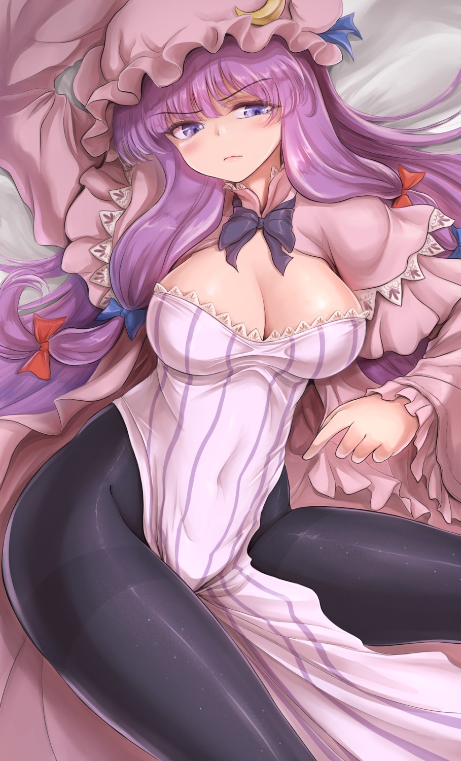 cleavage dress namiki_(remiter00) pantyhose patchouli_knowledge touhou