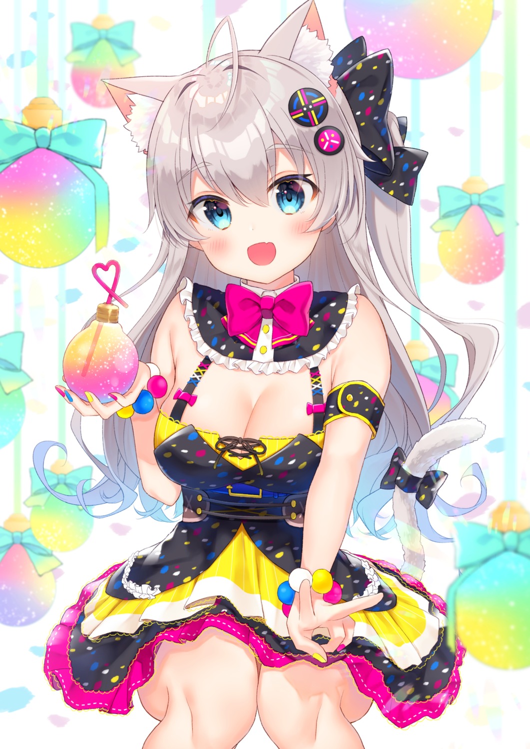 animal_ears dress gyozanuko nekomimi tail