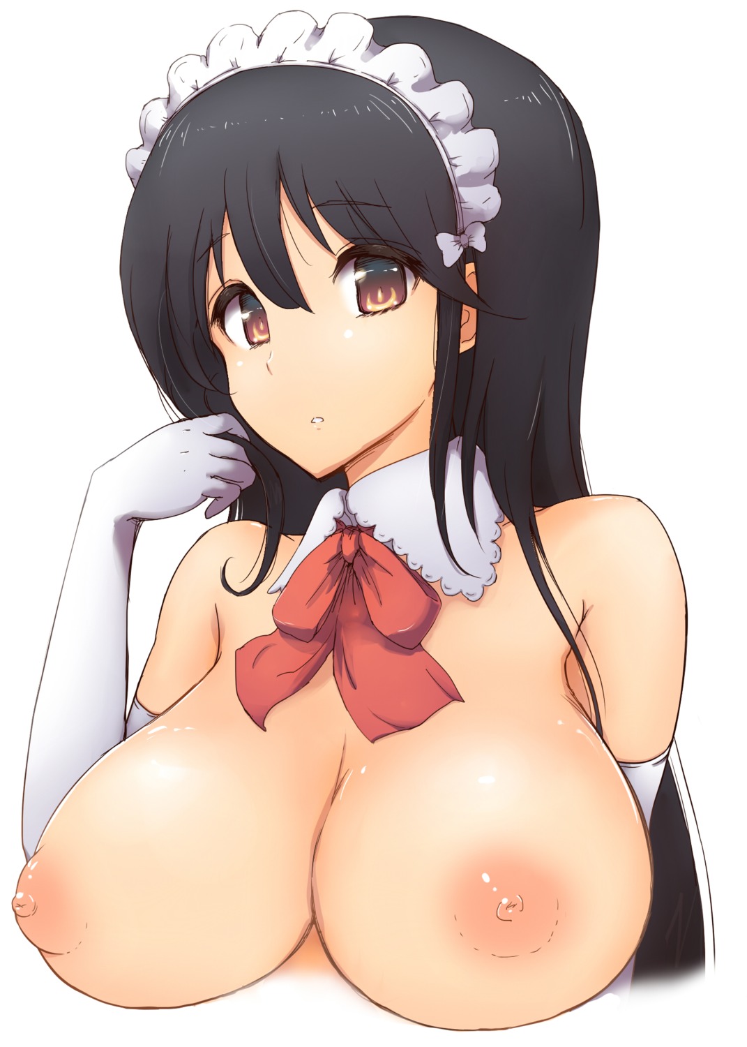 breasts maid nipples no_bra takunama