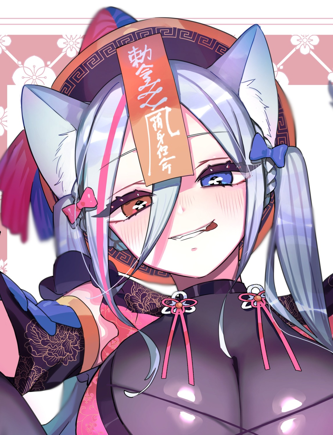 animal_ears asian_clothes heterochromia nekomimi nozawa_yukiko see_through