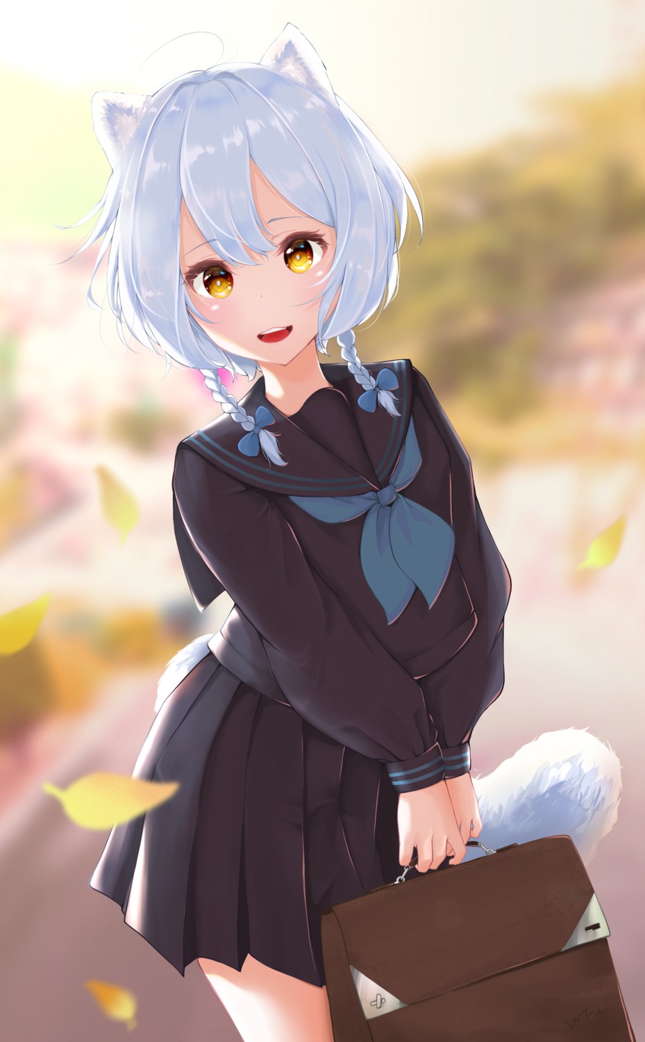 animal_ears kohe_billialot seifuku tail