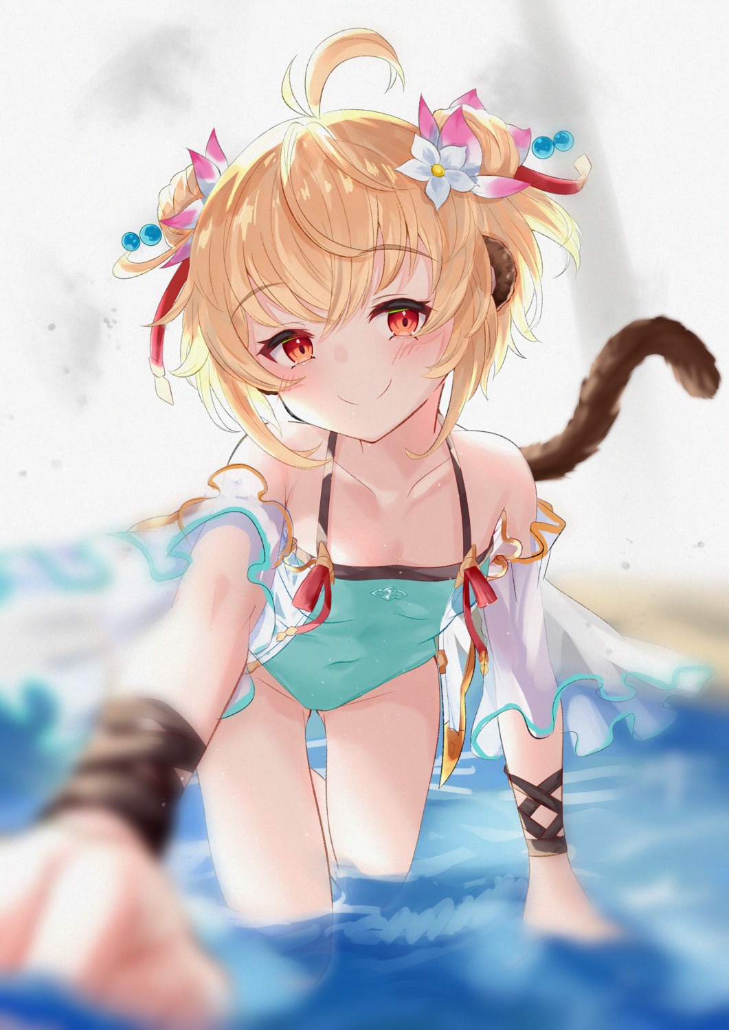 andira_(granblue_fantasy) animal_ears granblue_fantasy laurier_(artist) swimsuits tail wet